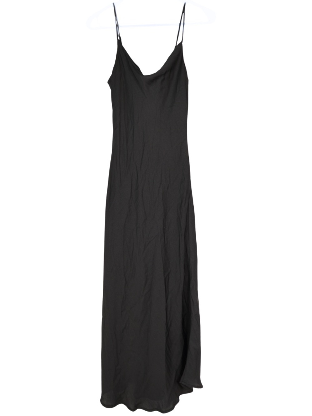 Altar'd State Black Satin Slip Maxi Dress XS Cowl Neck Minimalist Formal